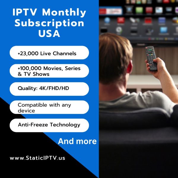 IPTV Monthly Subscription USA – Affordable Plans | StaticIPTV.us ...